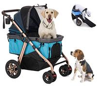 HPZ Pet Rover Titan-HD - Passeggino per cani, gatti, animali domestici, SUV, con rampa di accesso, capacità di 45,4 kg, ruote in gomma senza pompa, telaio in alluminio, per animali di taglia piccola,