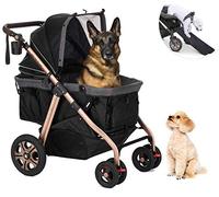 HPZ Pet Rover Titan-HD Premium Passeggino per cani e gatti e animali domestici SUV da viaggio con rampa di accesso/capacità 45,4 kg, XL (nero)