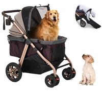 HPZ Pet Rover Titan-HD Premium - Passeggino per cani/gatti/animali domestici, SUV, con rampa di accesso, capacità 45,4 kg, ruote in gomma senza pompa, telaio in alluminio per animali di taglia