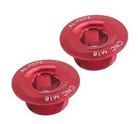 HPZIHUIT 2 pezzi M18 Coperchio Manovella Tappo a Vite Parti in Lega di Alluminio per Prowheel Hollow Guarnitura integrata (M18 rosso)