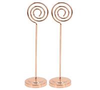 HPZIHUIT 2 pezzi porta numeri da tavolo, rotondo, metallo, stabile, semicerchio, design convesso, elettrotecnica, porta foto (oro rosa)