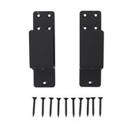 HPZIHUIT 2 Pezzi Staffe per Barricata Porta Supporto per Barra Aperta in Acciaio al Carbonio Facile Installazione Staffa a U per Garage Fienile 2x4 Schede (Nera)