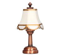 HPZIHUIT Lampada in miniatura Scala 1/12 Bianca 6 cm Altezza totale Lampada LED in metallo a batteria per casa delle bambole Puntelli per la decorazione