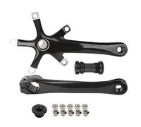 HPZIHUIT Set di pedivelle cave integrate in lega di alluminio per bicicletta pieghevole, lato sinistro e destro, con vite per albero centrale (Nera)