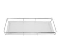 HPZIHUIT Vassoio da appoggio per il bagno, in acciaio inossidabile, acrilico, design moderno e minimalista, salvaspazio, per il bagno, per cosmetici, beni viventi (Argento a strato singolo di grandi