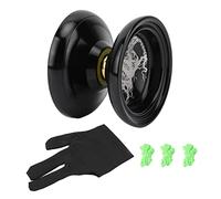 HPZIHUIT Yoyo per bambini Giocattolo che non risponde Cuscinetto con rotazione stabile Palla Yoyo in lega dall'aspetto fresco con corde per guanti (Nero lucido)