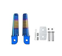 HPZPRPCEW 2 Pezzi Pega posteriori in alluminio per moto Poggiapiedi posteriori Pedali Per 150 CB190R Ricambi e accessori per moto(Blue Gold)