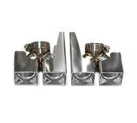 HPZPRPCEW Adatto Per Land Rover Per Defender 90 110 130 Marmitta Sportiva A Quattro Uscite In Acciaio Inox Con Bocca Quadrata(Argento,3.0)