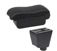 HPZPRPCEW Box Bracciolo Auto Per R&enault Per Clio 4 Per Clio 3 III IV Portaoggetti Con Superficie Curva Posacenere(C3 Nero bianco SENZA USB)