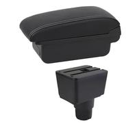 HPZPRPCEW Box Bracciolo Per F&ord Per Ecosport 2018 2019 2020 2021 Bracciolo Pelle Console Centrale Archiviazione USB Accessorio Auto(B1 Linea Bianca)