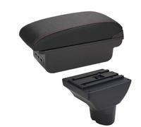 HPZPRPCEW Bracciolo Auto Per Hyundai I20 2012 Portabrasile Dettagli Parti Interni Parti Di Retrofit Speciali Scatola Di Archiviazione Centrale(B1 Nero rosso 3USB)