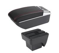 HPZPRPCEW Bracciolo Auto Per Seat Per Ibiza Box Bracciolo Per Ibiza 6j Per Ibiza 6L 2018-2025 Scatola Di Archiviazione Auto Retrofit Interni(B1 linea rossa NO USB)