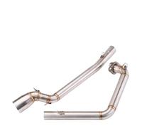 HPZPRPCEW Collettore Di Scarico Slip-on Modificato Per Suzuki GSXS150 GSXS125 GSXR150 GSXR125 Moto Escape Interfaccia 51 Mm Tubo Di Collegamento Anteriore(Argento)
