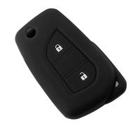 HPZPRPCEW Custodia In Silicone Per Chiave Auto Guscio Set Protettivo Per Toyota Per Aygo Per Yaris Per Highlander Per Camry RAV4 2 Pulsanti(NERO)