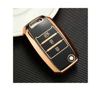 HPZPRPCEW Custodia Per Chiave Auto In TPU Per KIA Rio Per Ceed Per Cerato Per Sorento Per Picanto Per Optima Per Forte Per Stinger(Oro nero)