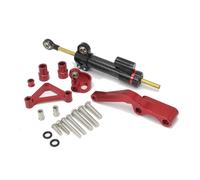 HPZPRPCEW Kit Supporto Per Stabilizzatore Ammortizzatore Sterzo Modificato Moto Per Ducati Per Monster 696 1100 1100S 2008-2024(Black+Red)