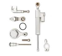 HPZPRPCEW Kit Supporto Per Staffa Stabilizzatrice Ammortizzatore Sterzo Per Moto In Alluminio CNC Per Yamaha YZF R1 R6 2006-2020(Argento)
