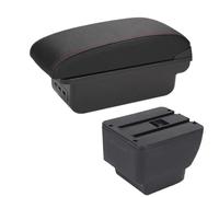 HPZPRPCEW Per Bracciolo Per MAZDA 2 Per MAZDA 2 Demio Box Bracciolo Per Auto Parti Di Ricambio Box Portaoggetti Box Bracciolo Centrale(B1 Nero rosso 3USB)
