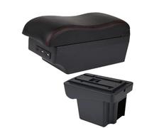 HPZPRPCEW Per C&hevrolet Per NIVA Kit Retrofit Bracciolo Portabracciolo Auto Scatola Di Archiviazione Accessori Interni Auto Ricarica USB(A1 Nero rosso 7USB)