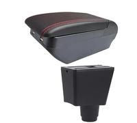 HPZPRPCEW Per Dacia Per Logan 2 Per Dokker Box Bracciolo Auto Scatola Di Archiviazione Accessori Interni Retrofit(H Black Red 4 USB)
