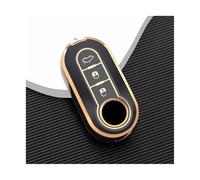 HPZPRPCEW Per FIAT Per Ducato Per Panda Per Grande Per Punto Per Lancia Per Musa Custia Ripiegabile Per Chiave Auto In TPU(Golden Black)