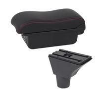 HPZPRPCEW Per FIAT Per PANDA II Bracciolo Scatola Centrale Interni Retrofit Ricarica USB Accessori Auto(B1 Nero rosso 3USB)