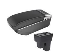 HPZPRPCEW Per Fit Per Jazz 2 2008 2009 2010 2011 2012 2013 Scatola Bracciolo Scatola Di Stoccaggio Accessori Auto(B3 Black white NO USB)