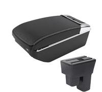 HPZPRPCEW Per Fit Per Jazz 2 2008 2009 2010 2011 2012 2013 Scatola Bracciolo Scatola Di Stoccaggio Accessori Auto(A3 Nero bianco 7USB)