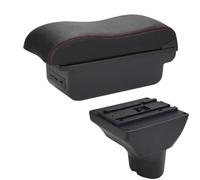 HPZPRPCEW Per Hyundai I20 Scatola Portaoggetti Bracciolo Auto Dettagli Interni Superficie Curva(B1 Nero rosso 3USB)