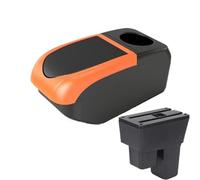 HPZPRPCEW Per Jazz Scatola Bracciolo Per Fit Per Jazz 2 Bracciolo Auto 2008-2013 2009 2010 2011 2012 Scatola Di Stivaggio Braccio(6USB Orange)