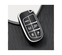 HPZPRPCEW Per Jeep Per Renegade Per Grand Per Cherokee Per Charger Per Challenger Per Chrysler Custia Portachiavi Per Auto In TPU(Argento Nero)