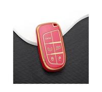 HPZPRPCEW Per Jeep Per Renegade Per Grand Per Cherokee Per Dodge Per Journey Per Charger Per Challenger Custia Cover TPU Chiave Auto(ROSSO)