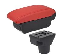 HPZPRPCEW Per KIA Per Rio 2 Bracciolo Per KIA Per Rio 2006-2011 Bracciolo Auto Accessori Interni Scatola Di Immagazzinamento Retrofit(A4 rosso senza USB)