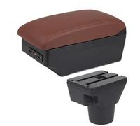 HPZPRPCEW Per KIA Per Rio 2 Bracciolo Per KIA Per Rio 2006-2011 Bracciolo Auto Accessori Interni Scatola Di Immagazzinamento Retrofit(C6 brown 7USB)