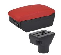 HPZPRPCEW Per KIA Per Rio 2 Bracciolo Per KIA Per Rio 2006-2011 Bracciolo Auto Accessori Interni Scatola Di Immagazzinamento Retrofit(C4 red 7USB)