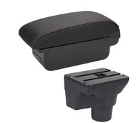 HPZPRPCEW Per Kia Per Rio 4 Bracciolo Per Kia Per Rio Per X-Line Scatola Bracciolo 2016 2017-2021 Accessori Auto Dettagli Interni(B1 Nero rosso 3USB)
