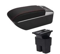 HPZPRPCEW Per N&issan Per NV200 Box Bracciolo Parti Retrofit Dettagli Interni Bracciolo Auto Scatola Di Archiviazione(D1 Nero rosso Nessuna USB)
