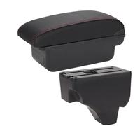 HPZPRPCEW Per Peugeot 208 Portabrasile Per Peugeot 2008 Bracciolo Auto 2019-2024 Scatola Di Archiviazione Ricambi Retrofit Dettagli Interni(C1 Nero rosso NO USB)