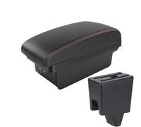 HPZPRPCEW Per Proton Per Saga Portarivestimenti Bracciolo Pelle Bracciolo Auto-styling USB Console Centrale Accessori(B1 Nero rosso 3USB)