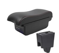 HPZPRPCEW Per Proton Per Saga Scatola Di Stivaggio Bracciolo Bracciolo In Pelle Accessori Console Centrale USB Stile Auto(B1 Nero rosso 3USB)