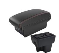 HPZPRPCEW Per Proton Per Wira Bracciolo Centrale Con USB Scatola Di Stoccaggio Console Centrale(B1 Nero rosso 3USB)