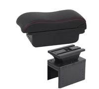 HPZPRPCEW Per R&enault Per Clio 5 Scatola Bracciolo Per R&enault Per Captur Per Clio5 Scatola Bracciolo Auto Scatola Di Immagazzinamento Centrale(B1 Nero rosso 3USB)