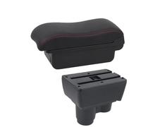 HPZPRPCEW Per R&enault Per Duster Bracciolo Per R&enault Per Dacia Per Duster 2 3 Portabrasile Auto 2019-2024 Scatola Di Archiviazione(A2 Black red NO USB)