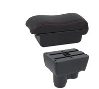 HPZPRPCEW Per R&enault Per Duster Bracciolo Per R&enault Per Dacia Per Duster 2 3 Portabrasile Auto 2019-2024 Scatola Di Archiviazione(B2 Black red 3 USB)
