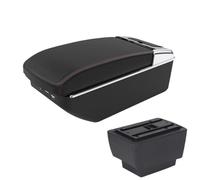HPZPRPCEW Per S&koda Per Fabia 3 Combi Per Fabia 3 III 2015-2021 Scatola Bracciolo Auto Ricambi Scatola Di Immagazzinaggio(A1 Nero rosso 7USB)