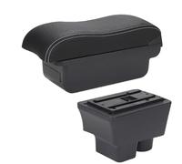 HPZPRPCEW Per S&koda Per FABIA Portabrasile Per S&koda Per Fabia II 2 Bracciolo Auto 2007-2014 Superficie Curva Pelle Scatola Portaoggetti Auto(C3 Nero bianco SENZA USB)