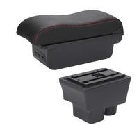 HPZPRPCEW Per S&koda Per FABIA Scatola Bracciolo Per Fabia II 2 Bracciolo Auto 2008-2014 Superficie Curvata Pelle Scatola Di Immagazzinamento Auto(B1 Nero rosso 3USB)