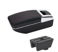 HPZPRPCEW Per Seat Per Ibiza Bracciolo Per Seat Per Ibiza 6j Per Ibiza 6L Bracciolo Auto Scatola Portaoggetti(A1 Nero rosso SENZA USB)