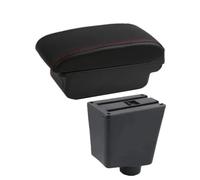 HPZPRPCEW Per SEAT Per Ibiza III 2001 2002 2003 2004-2008 Scatola Bracciolo Per Ibiza 6j Per Ibiza 6L Scatola Bracciolo Auto Scatola Di Stoccaggio(A1 Nero rosso SENZA USB)