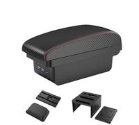 HPZPRPCEW Per SEAT Per Leon III 2012 2013 2014 2015 2016 2017 2018 2019 2020 Vano Portaoggetti Bracciolo Ricambi Auto Interni(B1 Nero rosso 3USB)